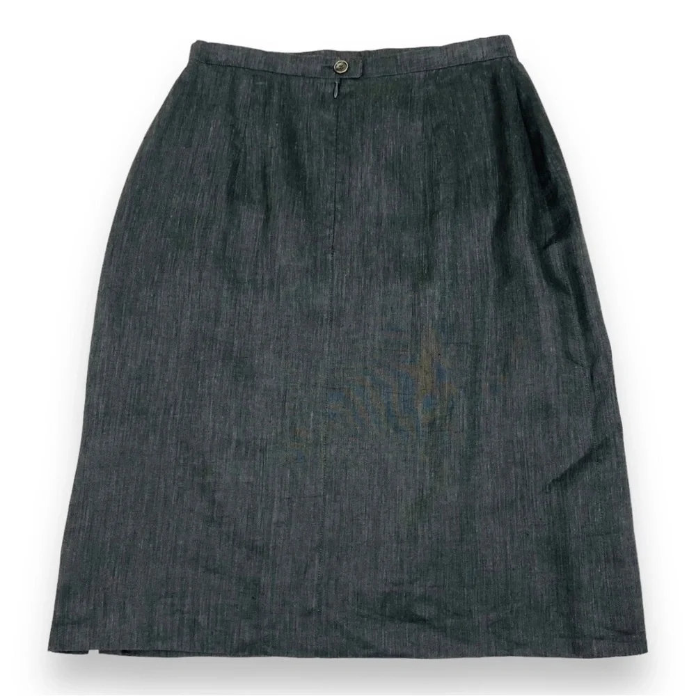 Akris Punto Linen Brown Pencil Skirt - Picture 6 of 12